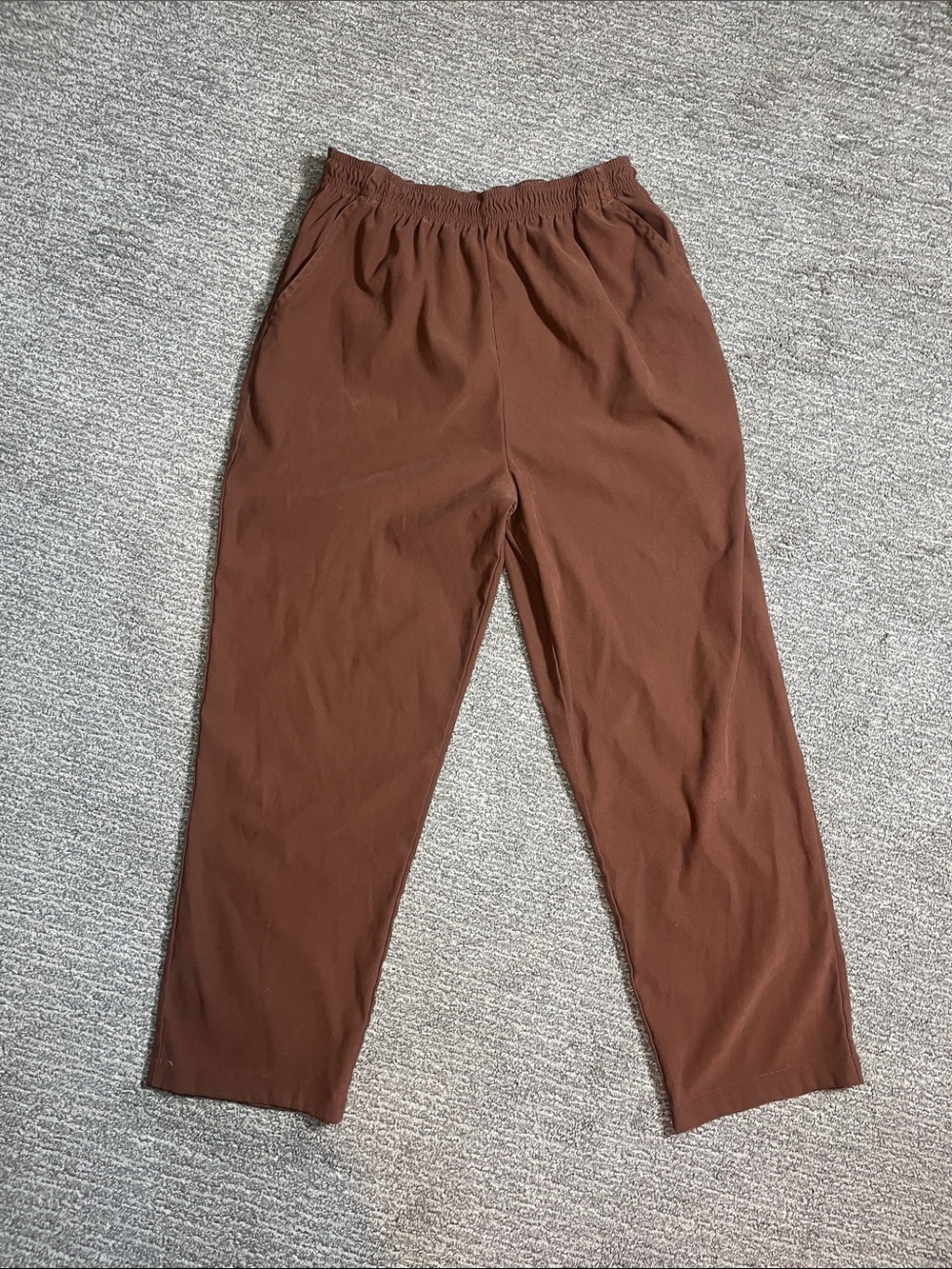 Haband Women's Brown Elastic-Waist Chinos